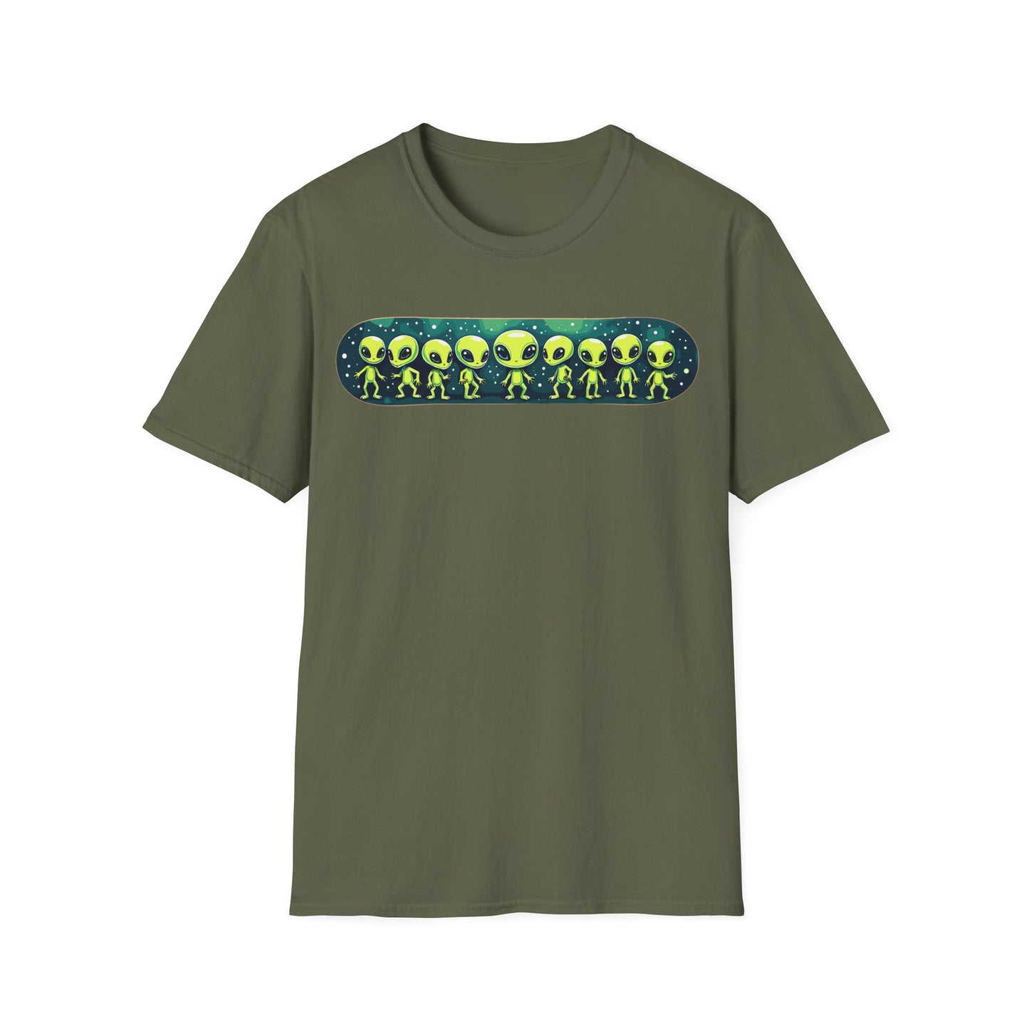 Alien Skateboard Horizontal T-Shirt