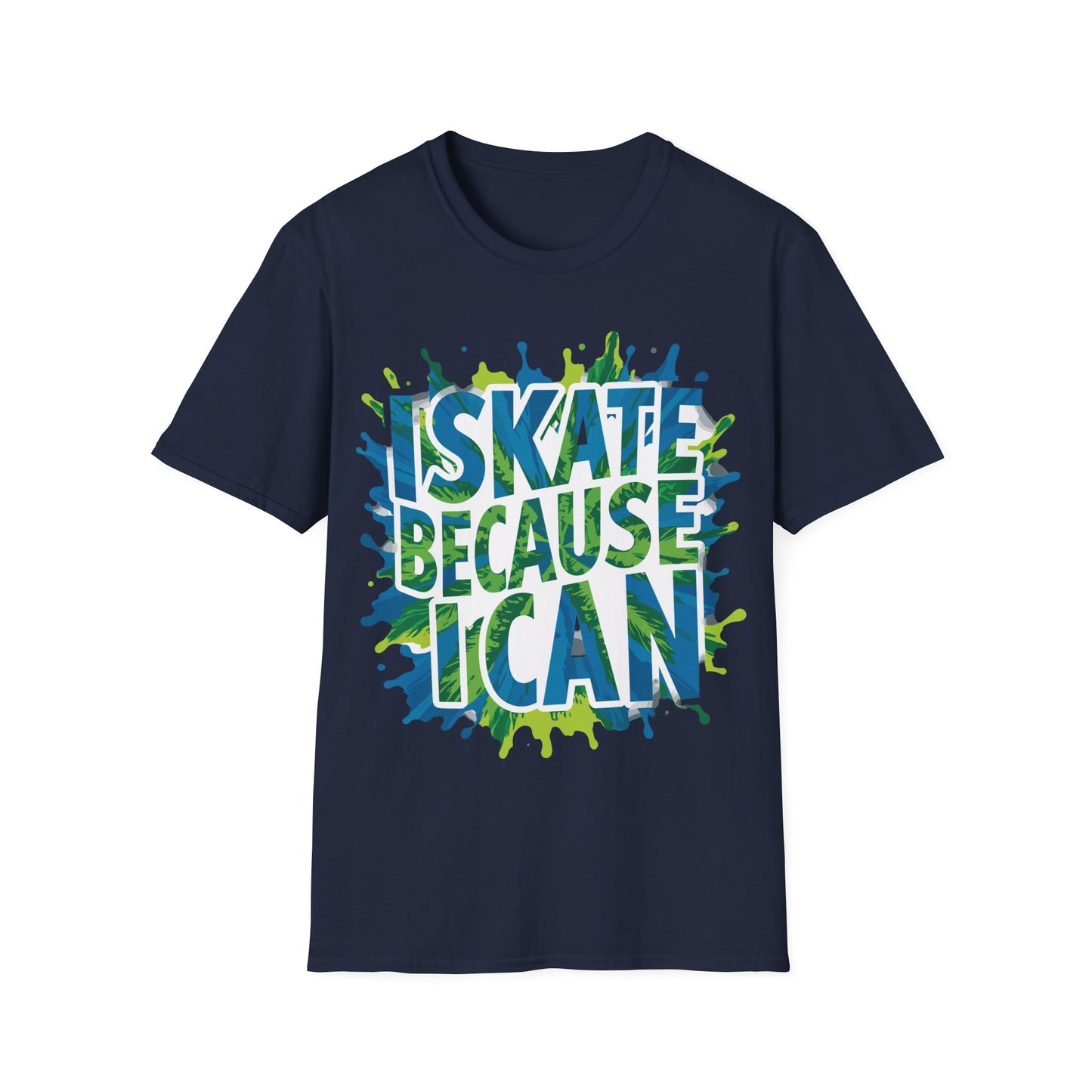 I Skate Because I Can Distressed Look T-Shirt