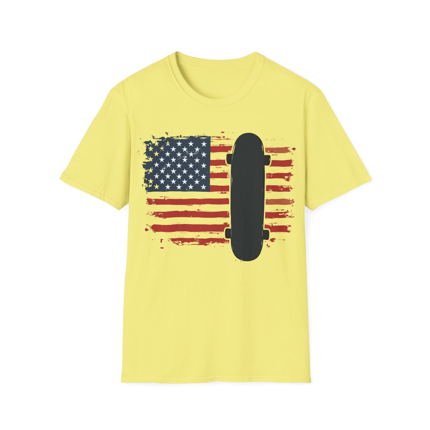 Vintage Flag With Skateboard T-Shirt