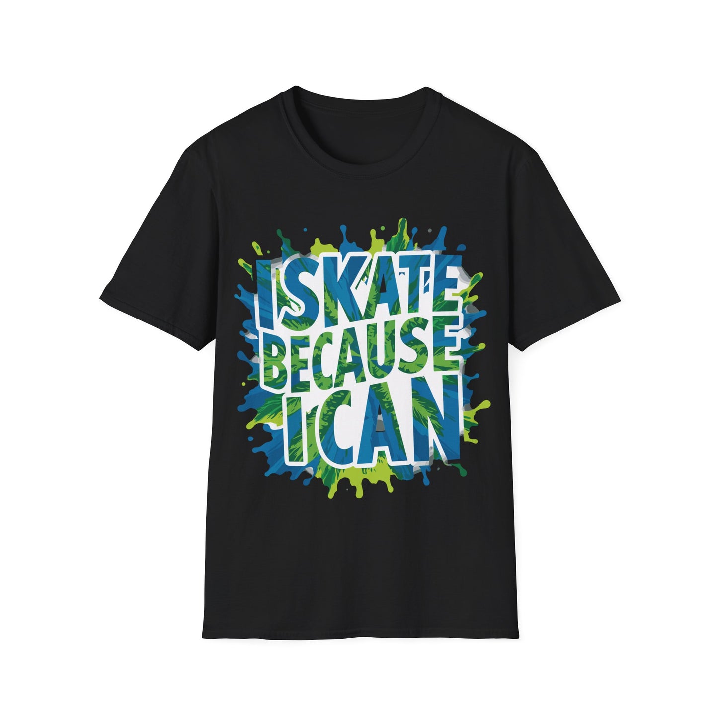 I Skate Because I Can Distressed Look T-Shirt
