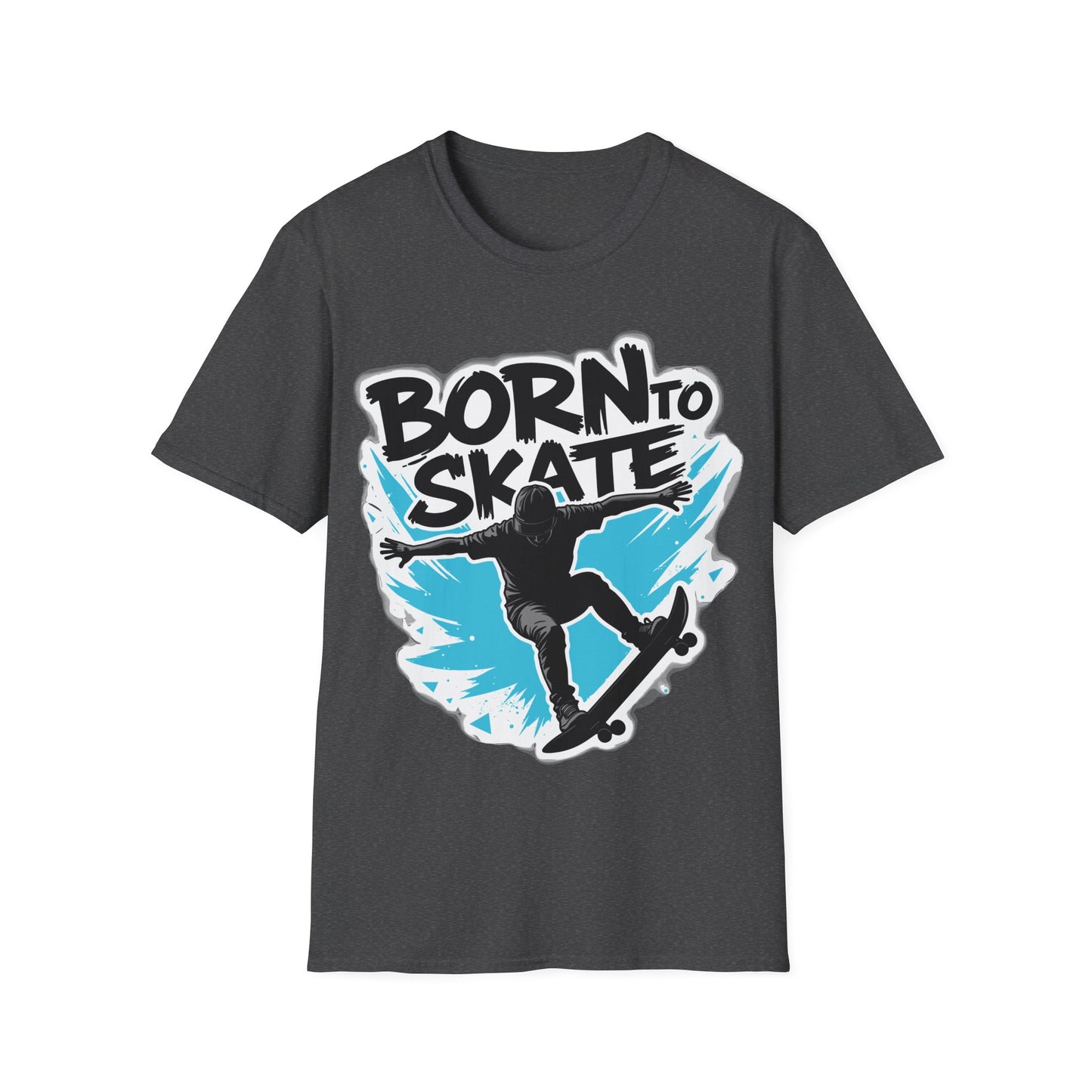 Born To Skate Aqua And Black T-Shirt