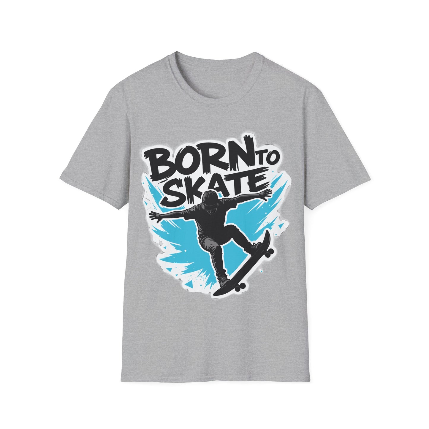 Born To Skate Aqua And Black T-Shirt