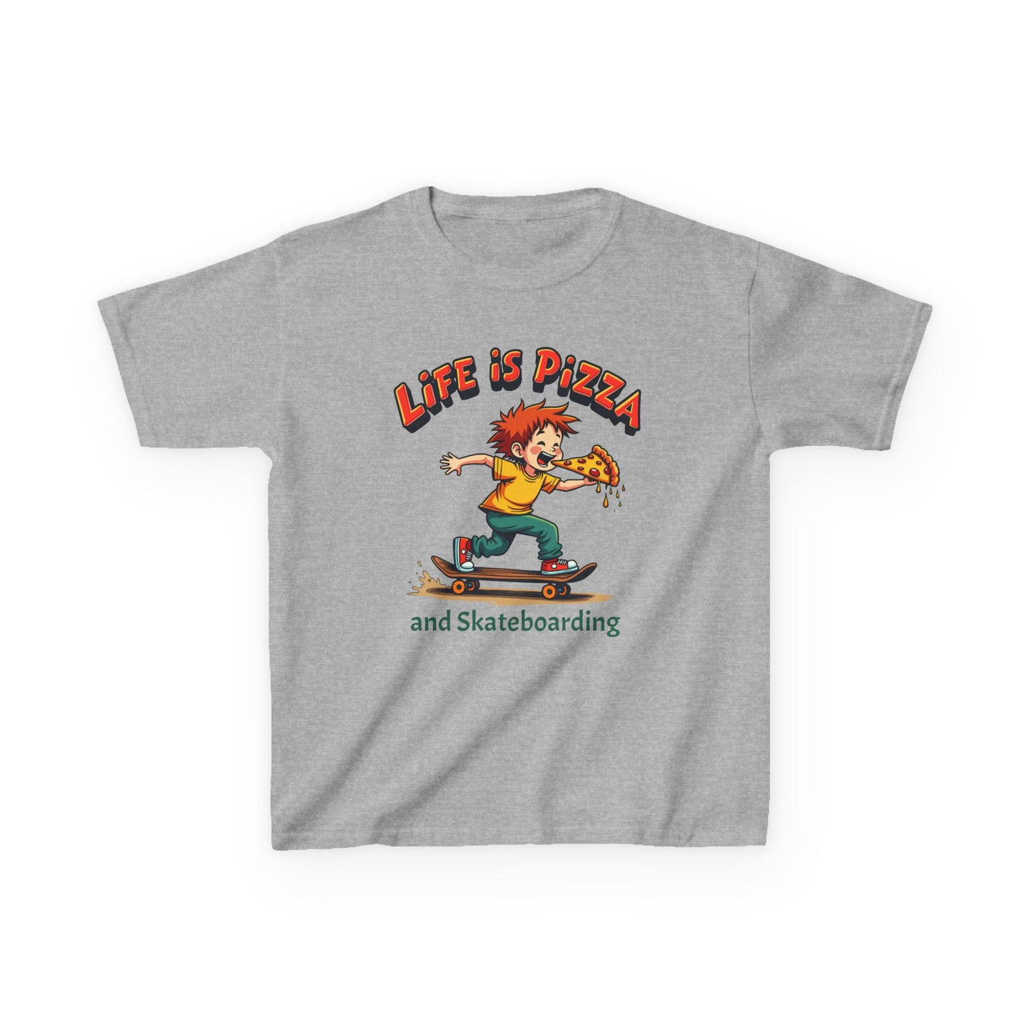 Life Is Pizza and Skateboarding Kid's Tee