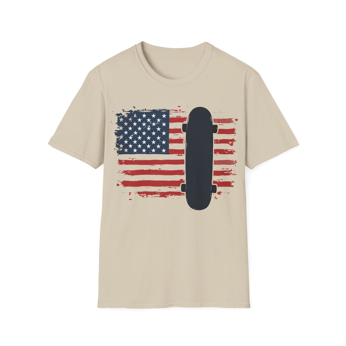 Vintage Flag With Skateboard T-Shirt