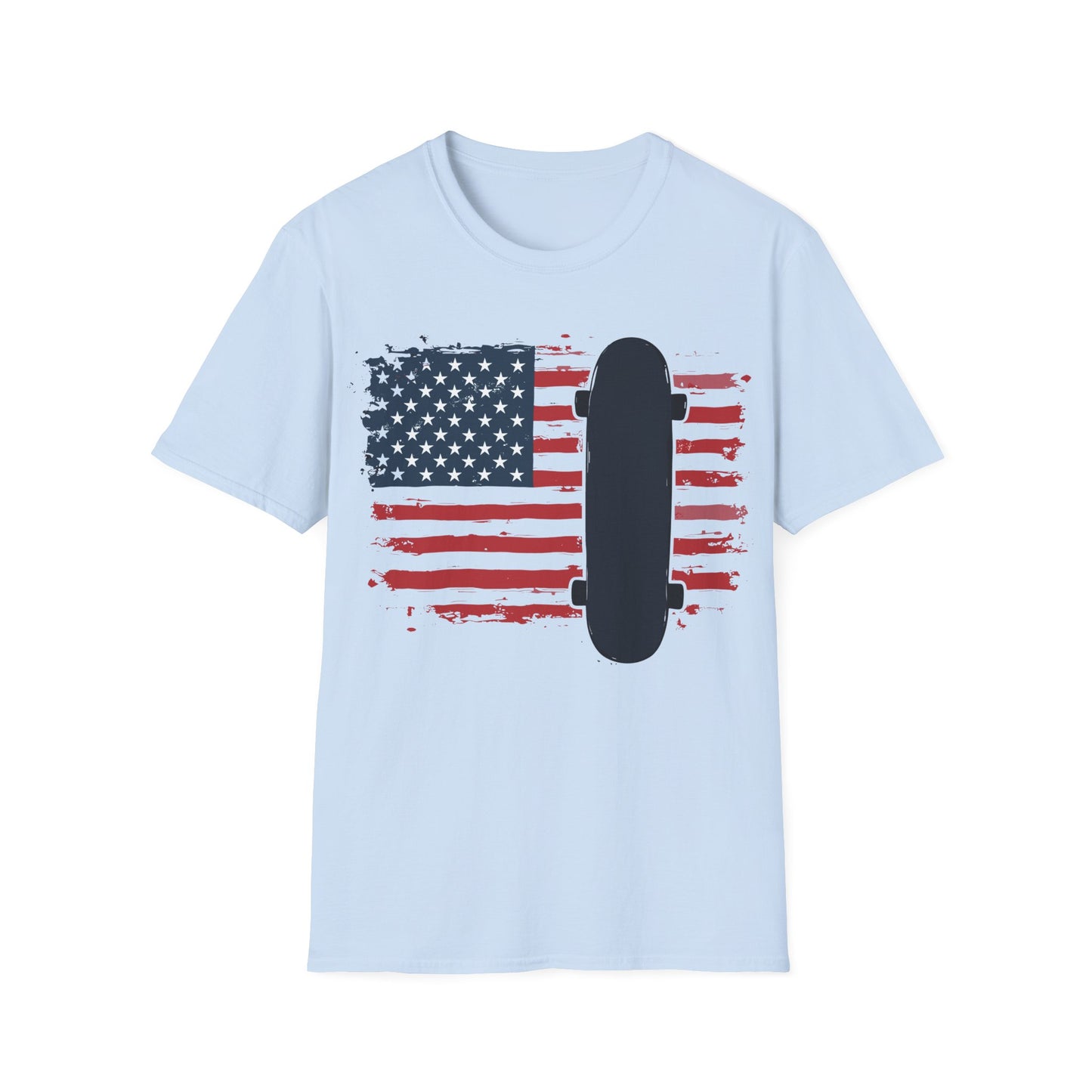 Vintage Flag With Skateboard T-Shirt