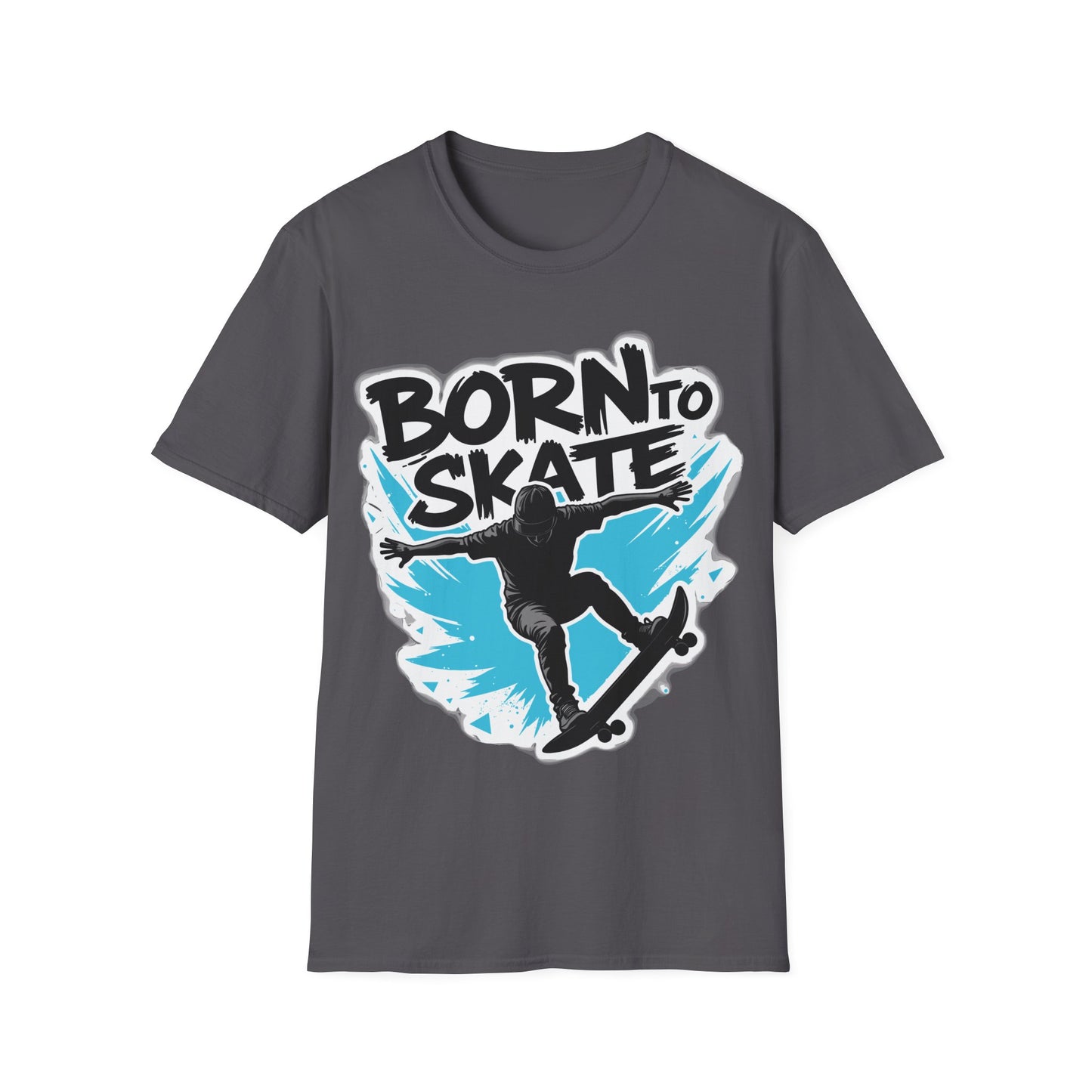 Born To Skate Aqua And Black T-Shirt