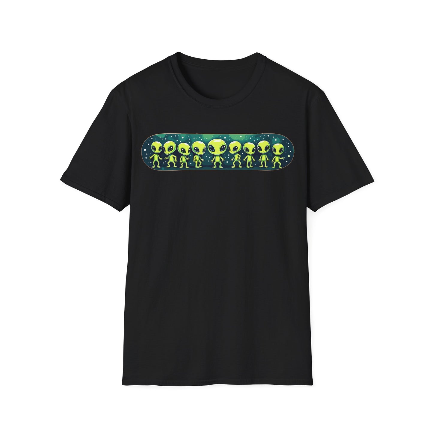 Alien Skateboard Horizontal T-Shirt