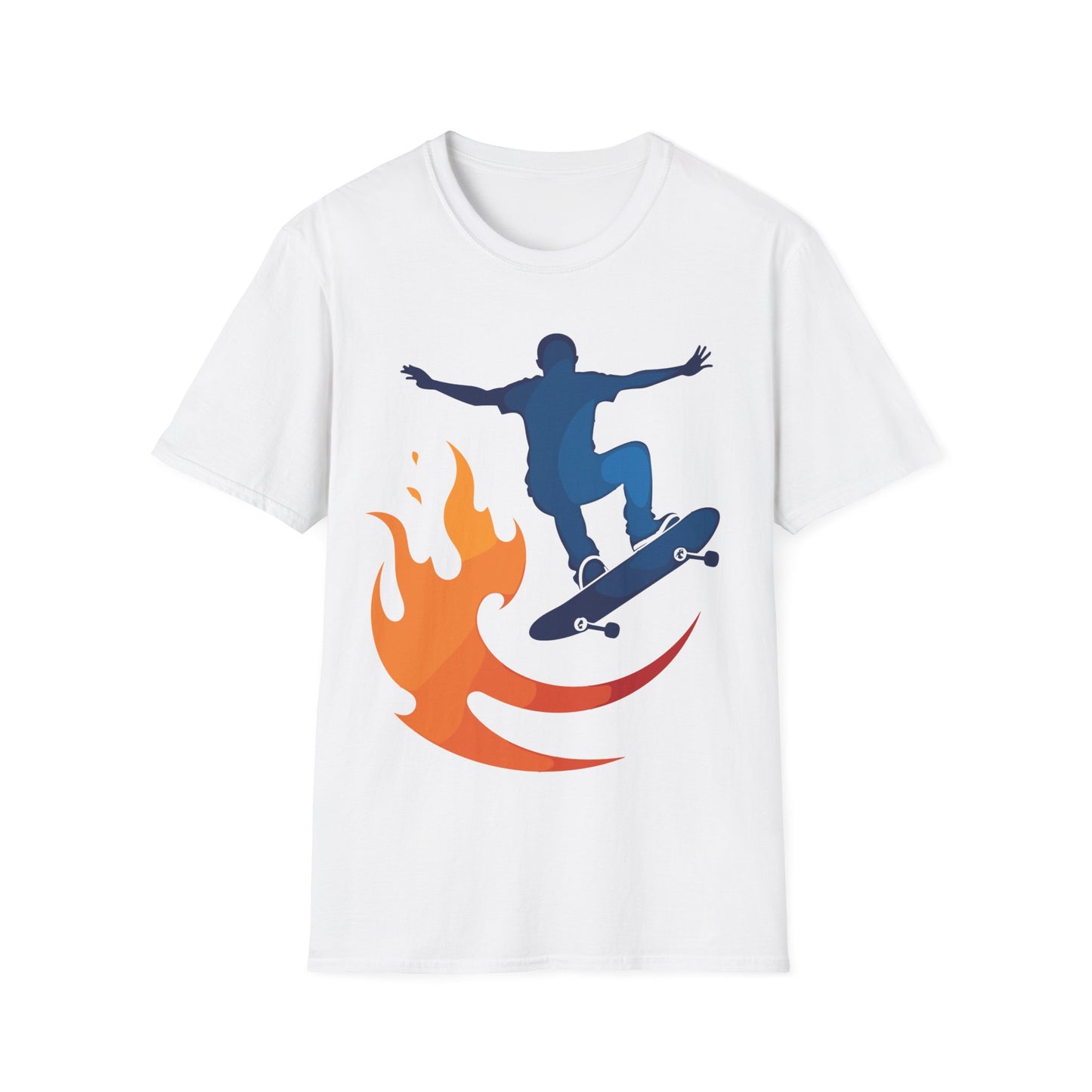 Skater With Yellow Flame T-Shirt