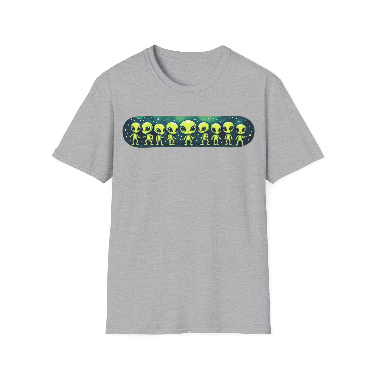 Alien Skateboard Horizontal T-Shirt