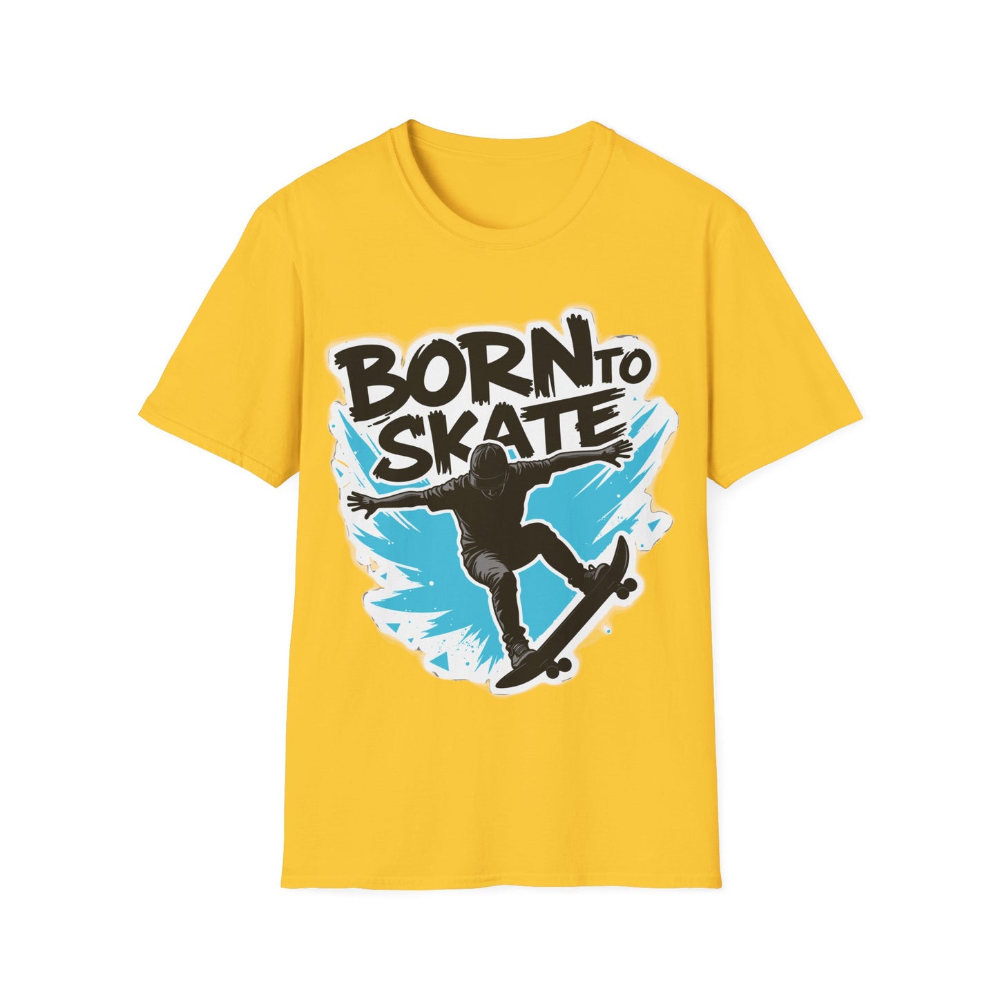 Born To Skate Aqua And Black T-Shirt