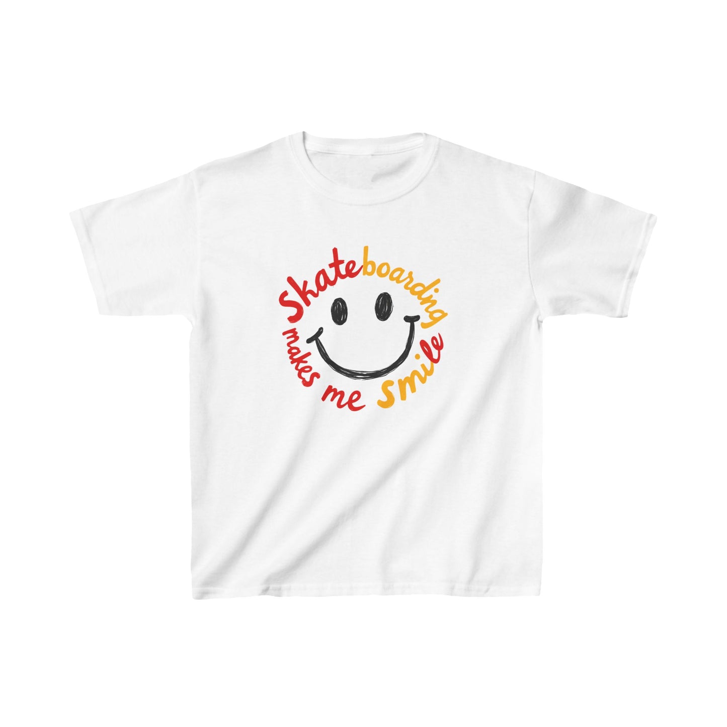 Skateboarding Makes Me Smile Smiley Face Kid's Tee