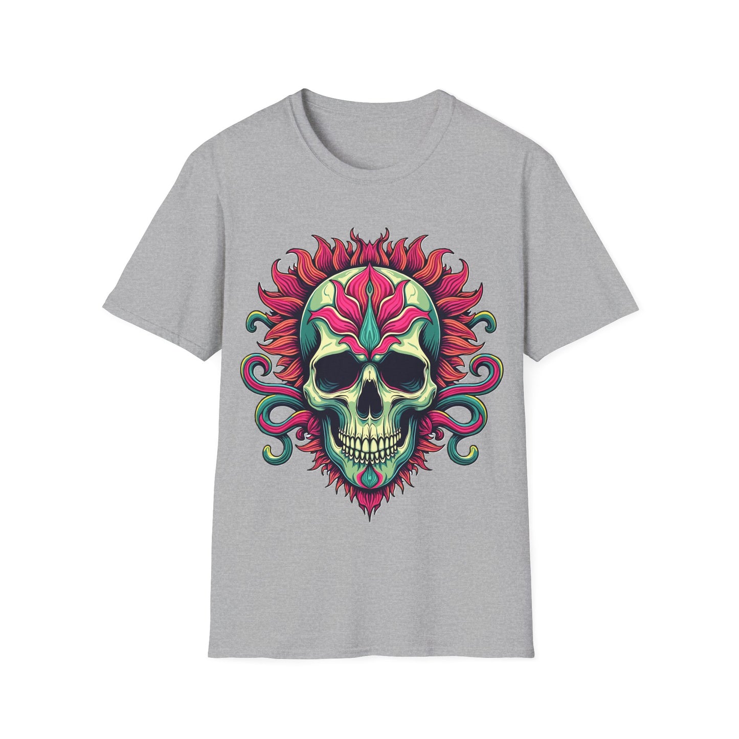 Skull With Flower Petals T-Shirt