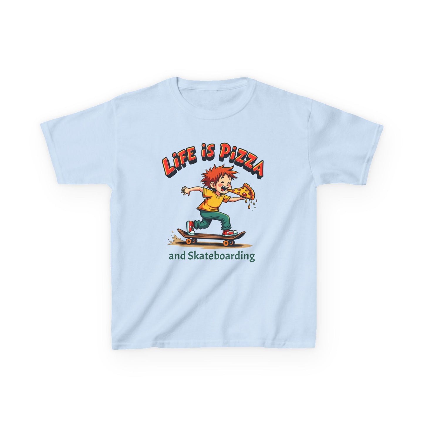 Life Is Pizza and Skateboarding Kid's Tee