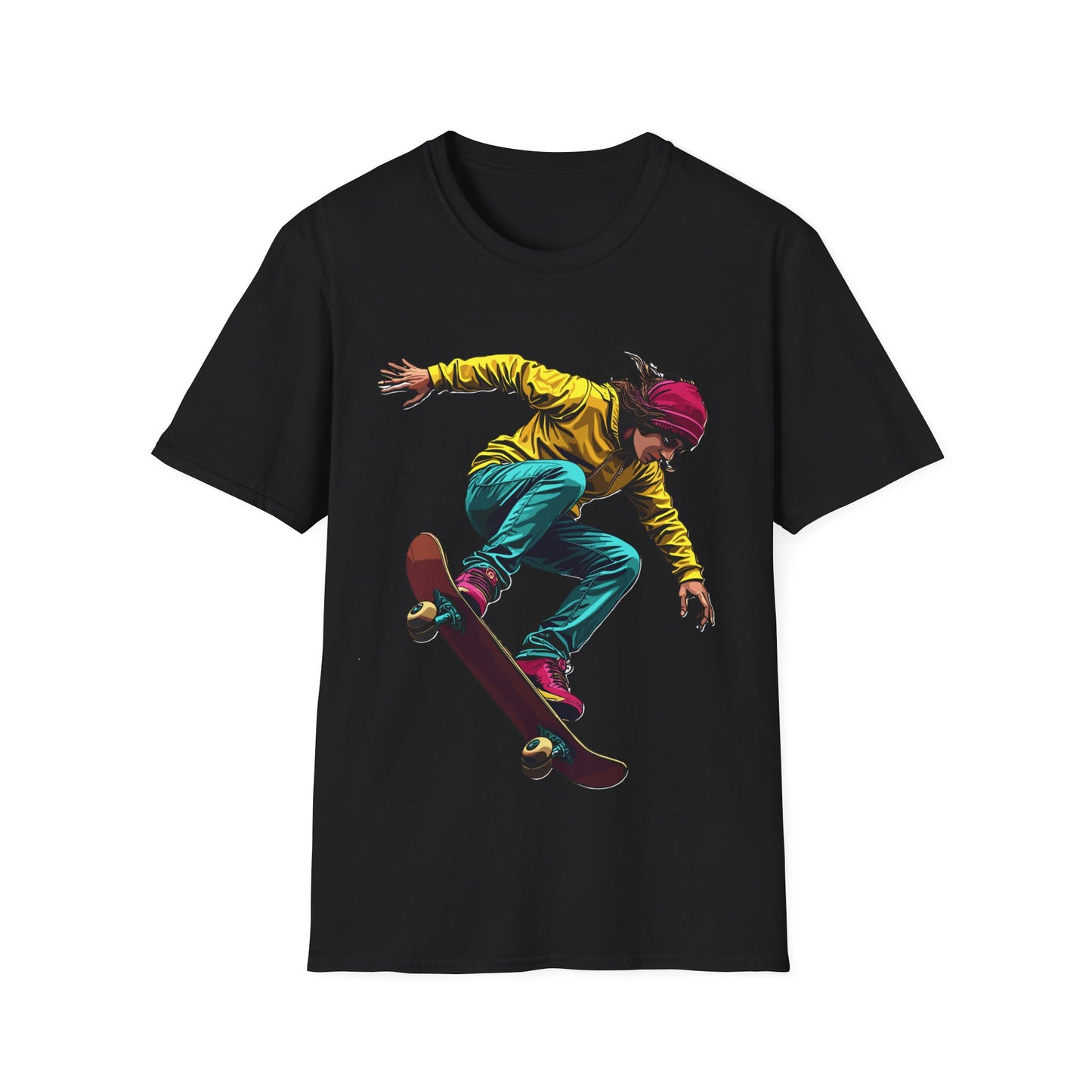 Skater With Yellow Jacket T-Shirt