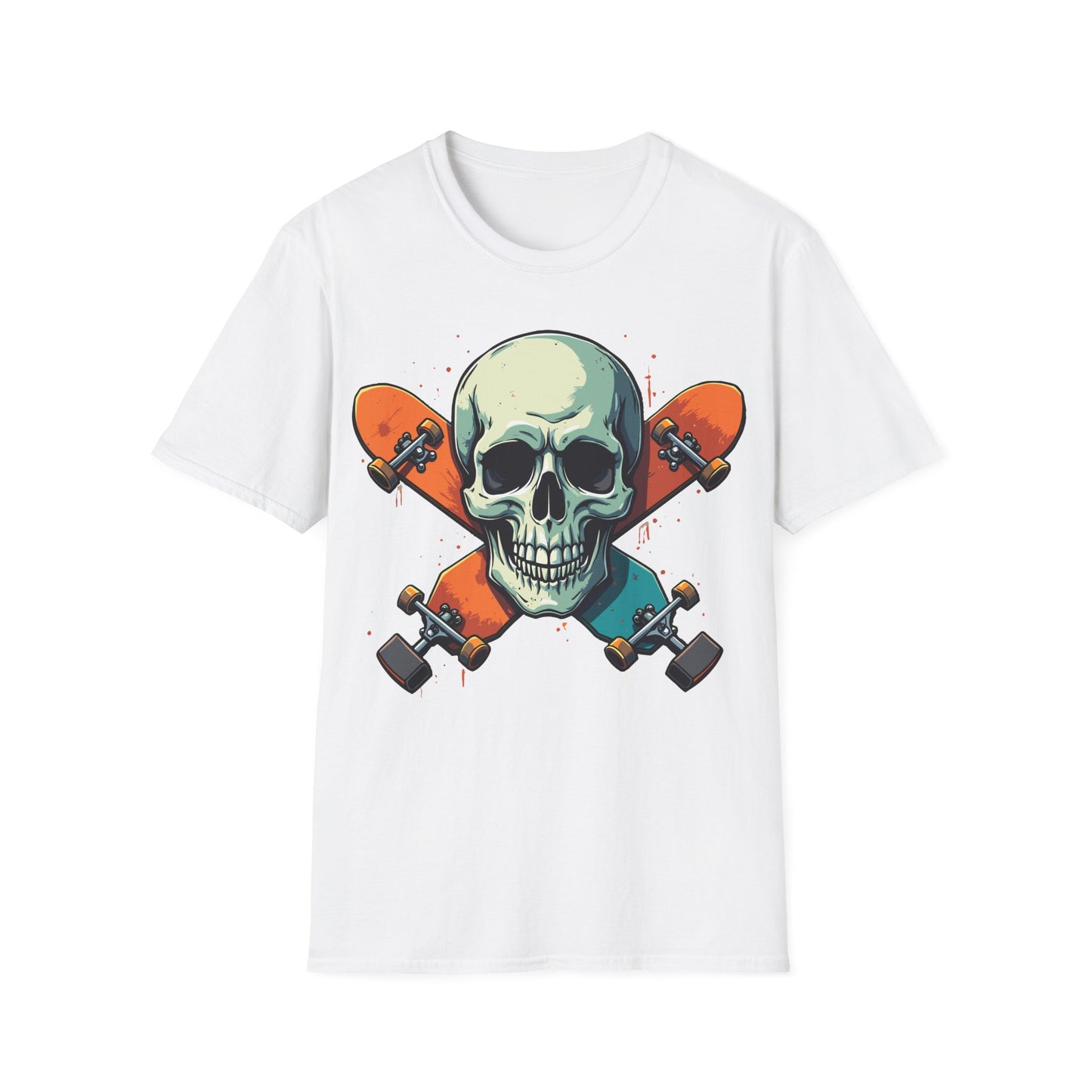 Skull And Crossbones In Orange T-Shirt