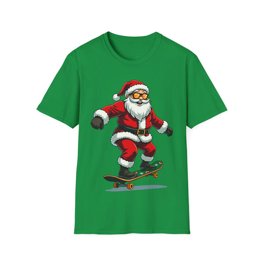 Santa Skateboarding T-Shirt