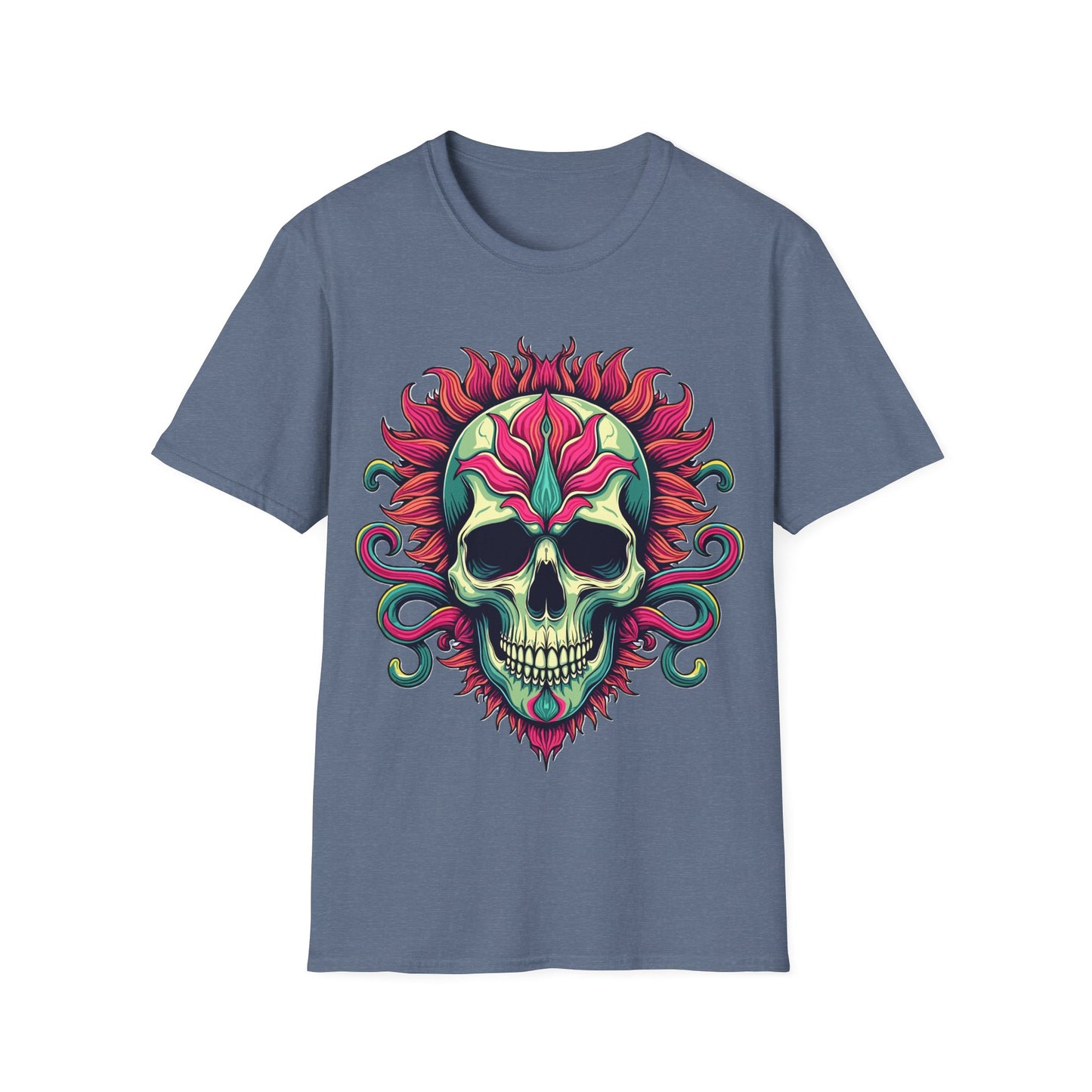 Skull With Flower Petals T-Shirt