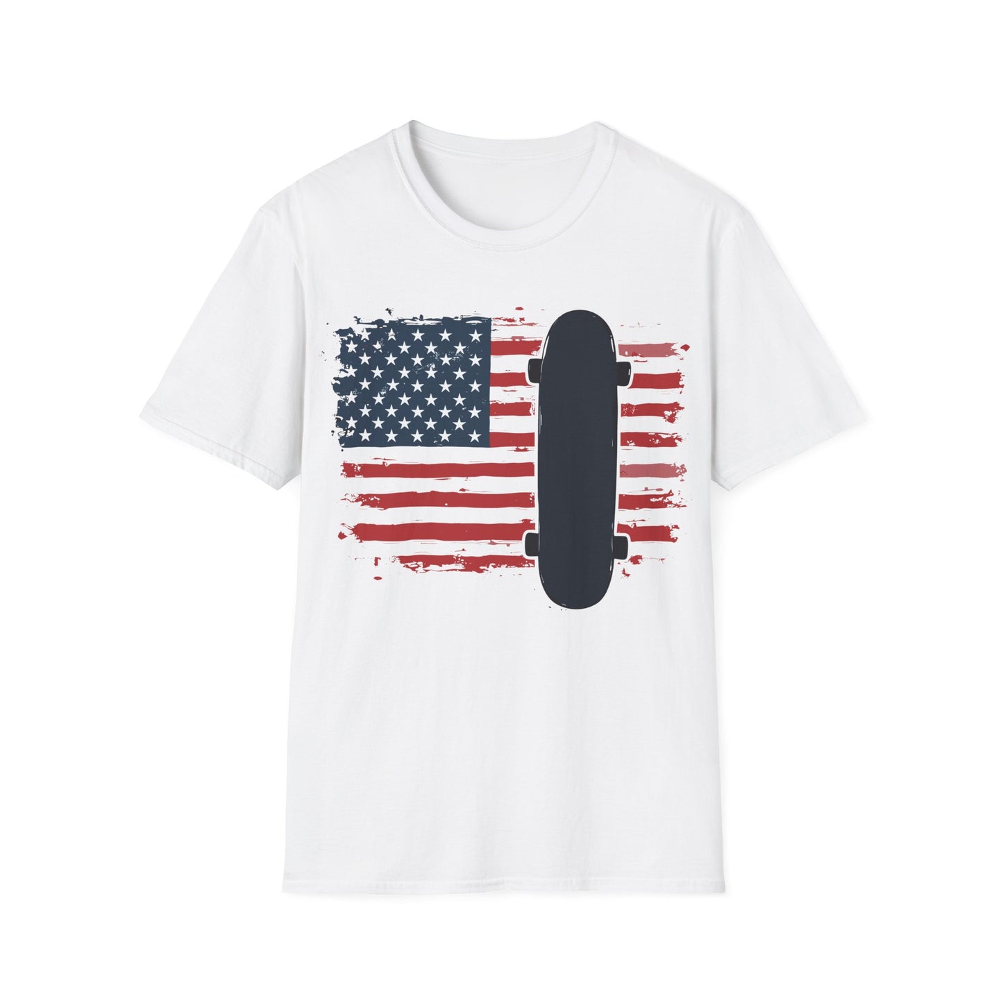 Vintage Flag With Skateboard T-Shirt