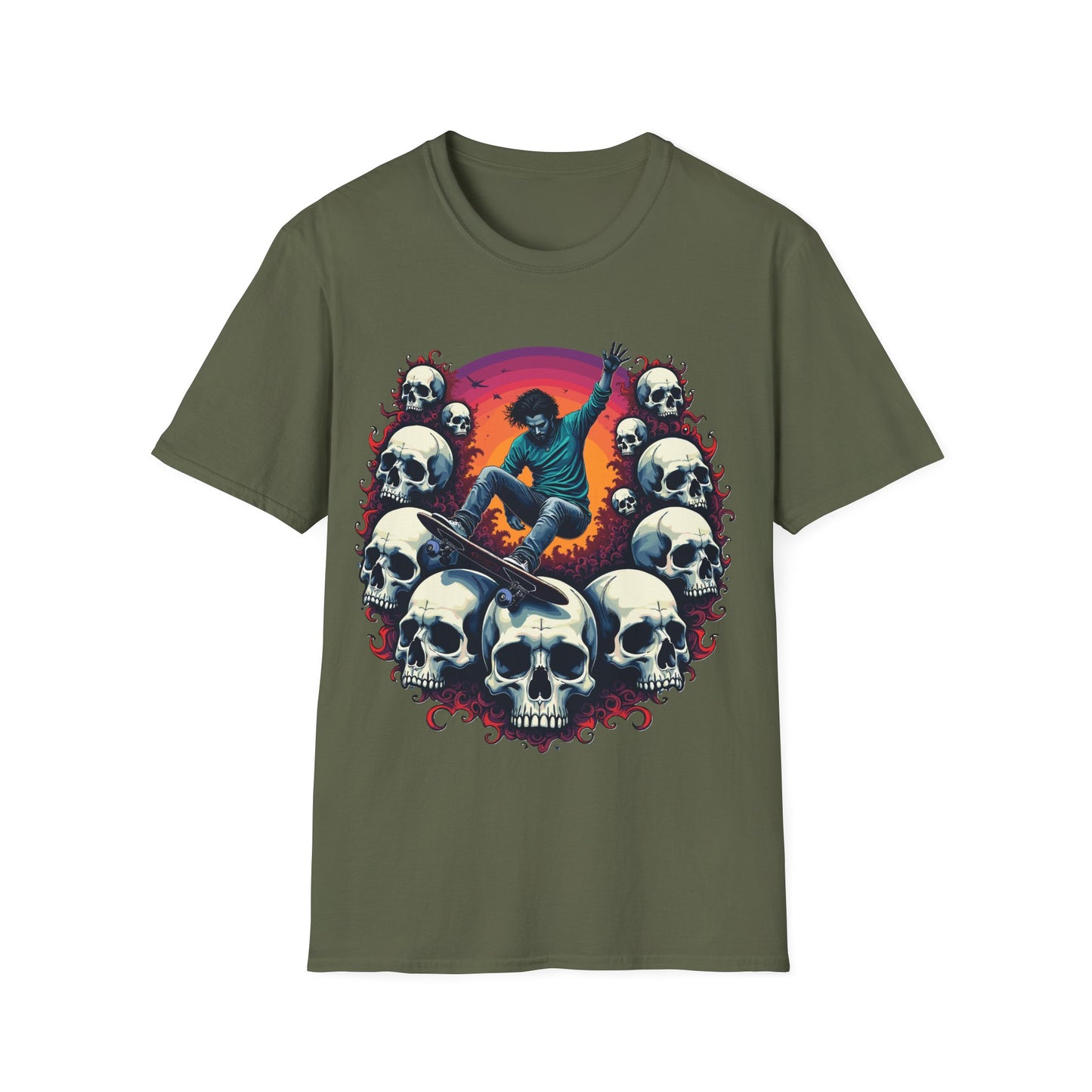 White Skull Circle T-Shirt