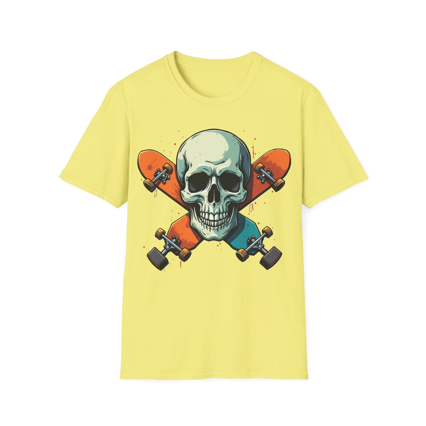 Skull And Crossbones In Orange T-Shirt