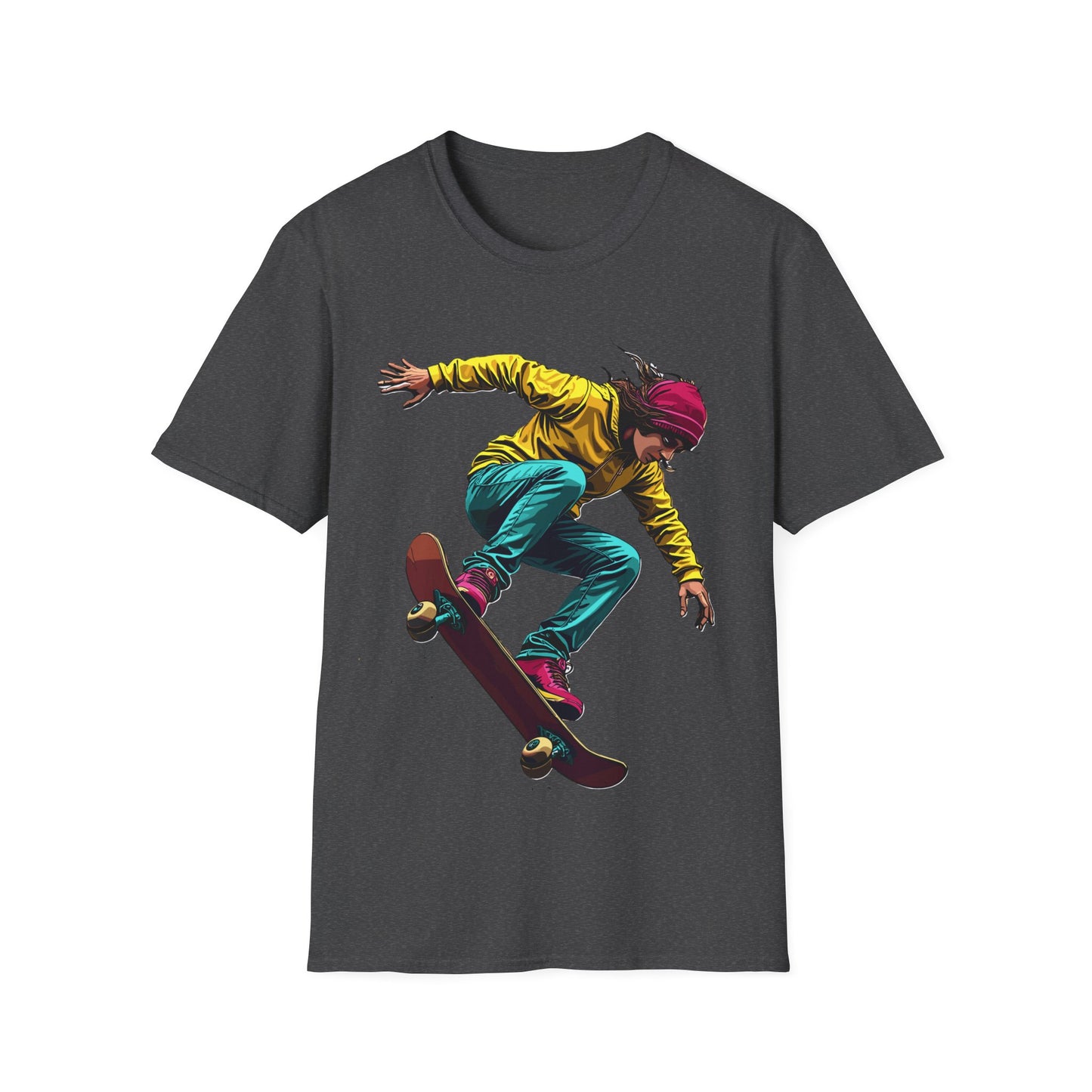 Skater With Yellow Jacket T-Shirt