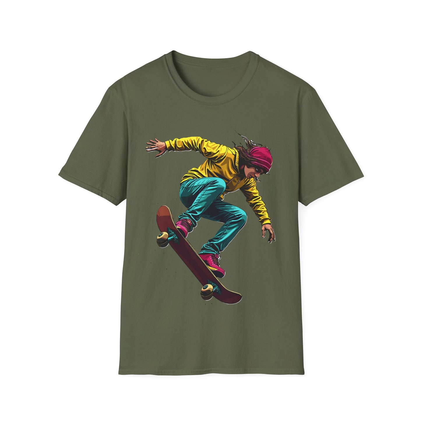 Skater With Yellow Jacket T-Shirt