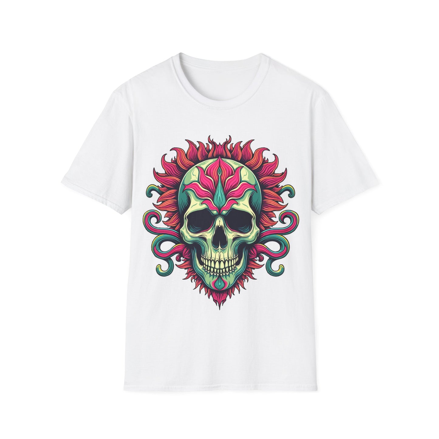 Skull With Flower Petals T-Shirt