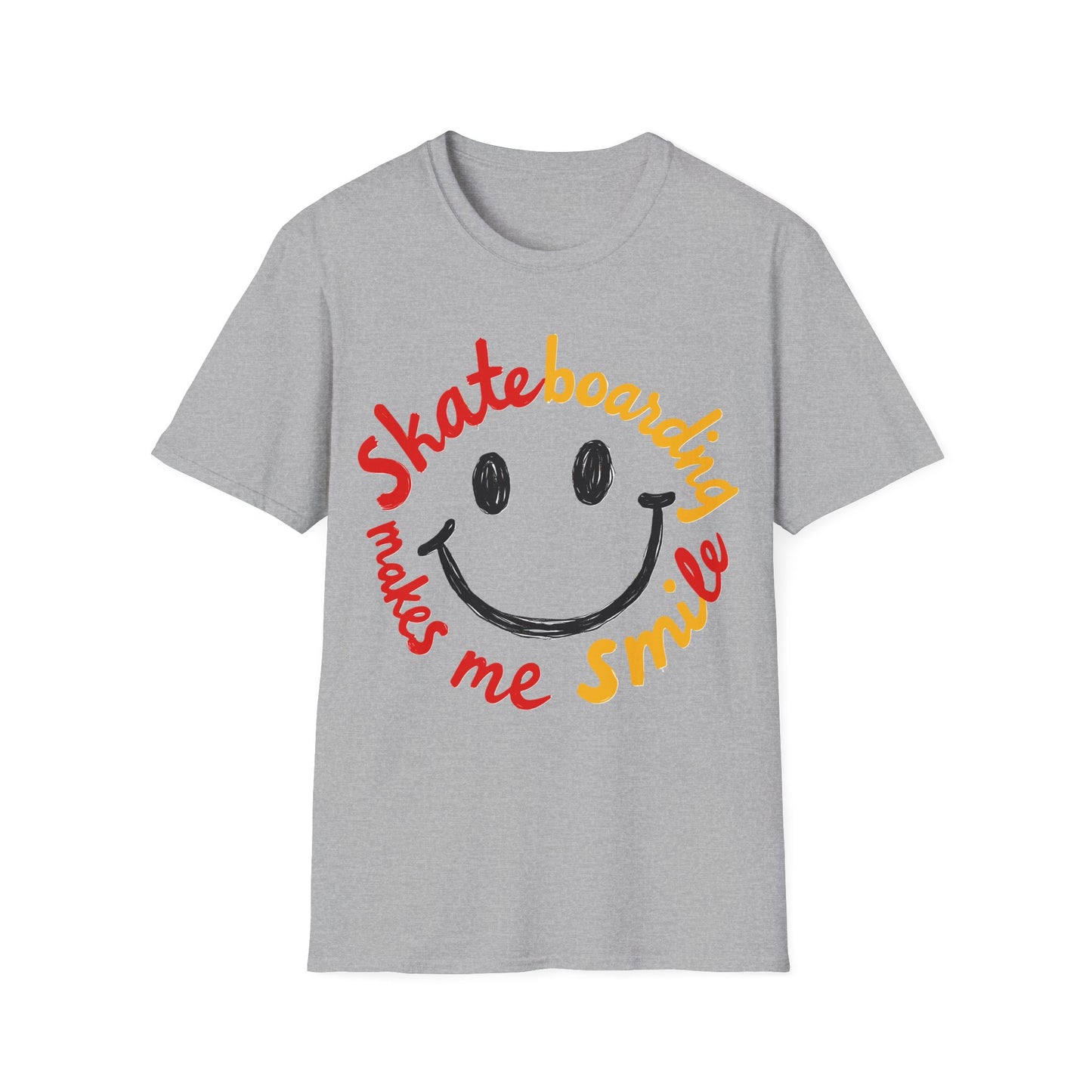 Skateboarding Makes Me Smile Smiley Face T-Shirt