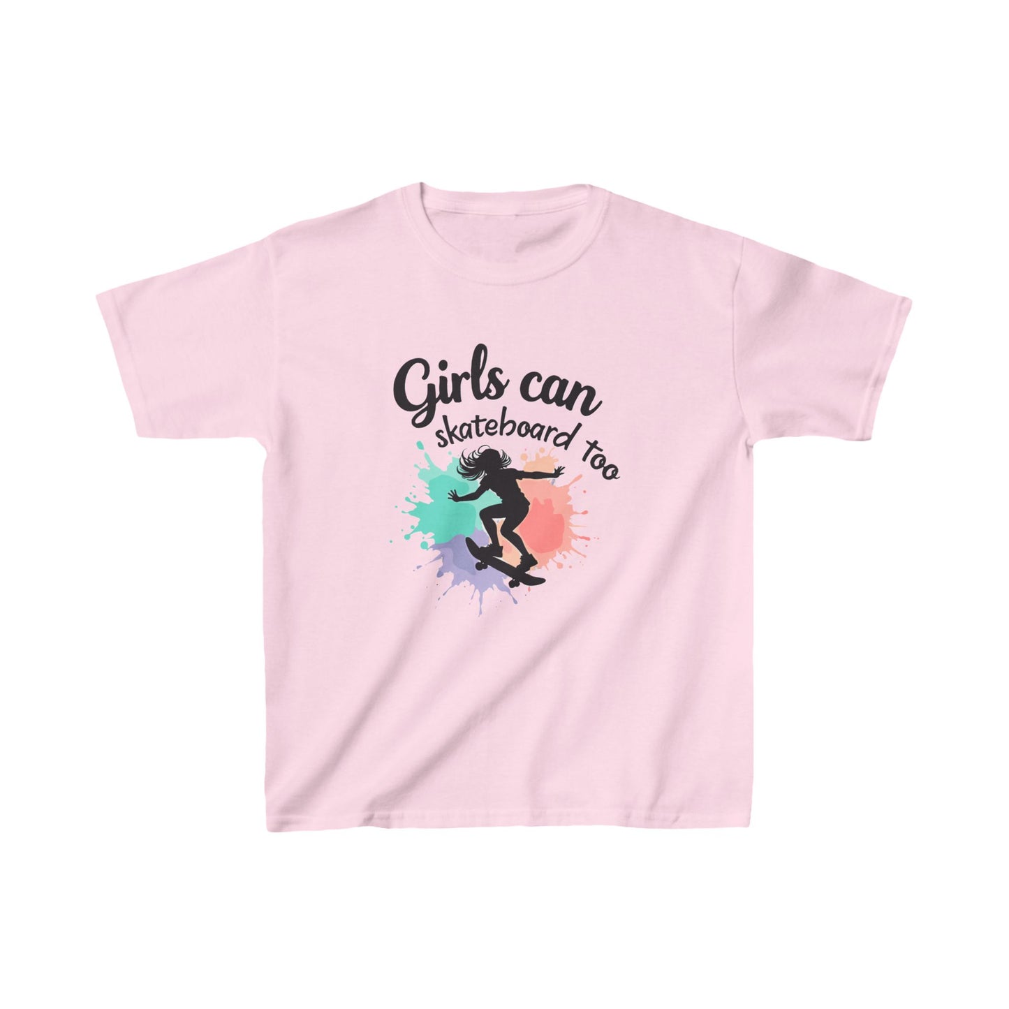 Girls Can Skateboard Too Kid's Tee