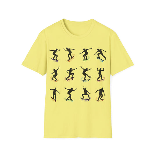 Crazy Skateboarders With Swirls T-Shirt