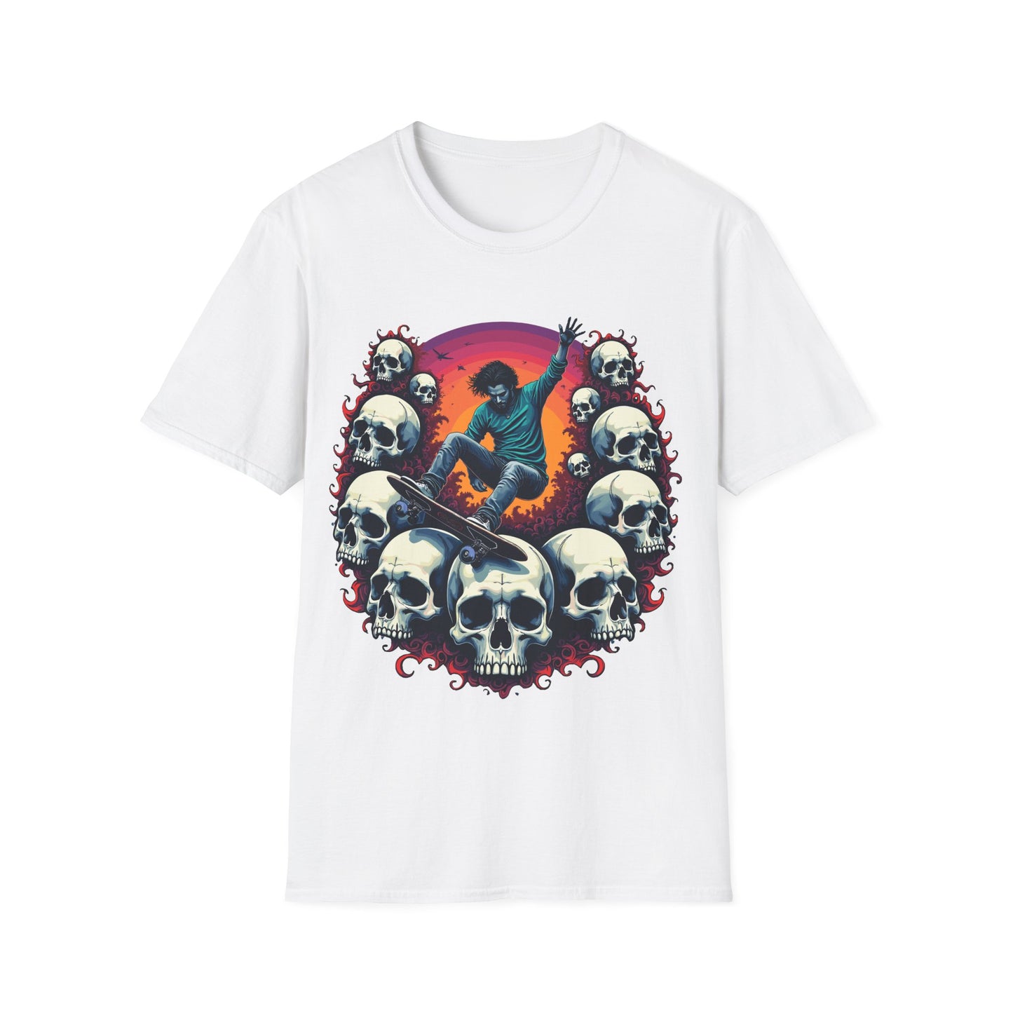 White Skull Circle T-Shirt