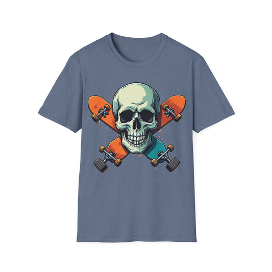 Skull And Crossbones In Orange T-Shirt