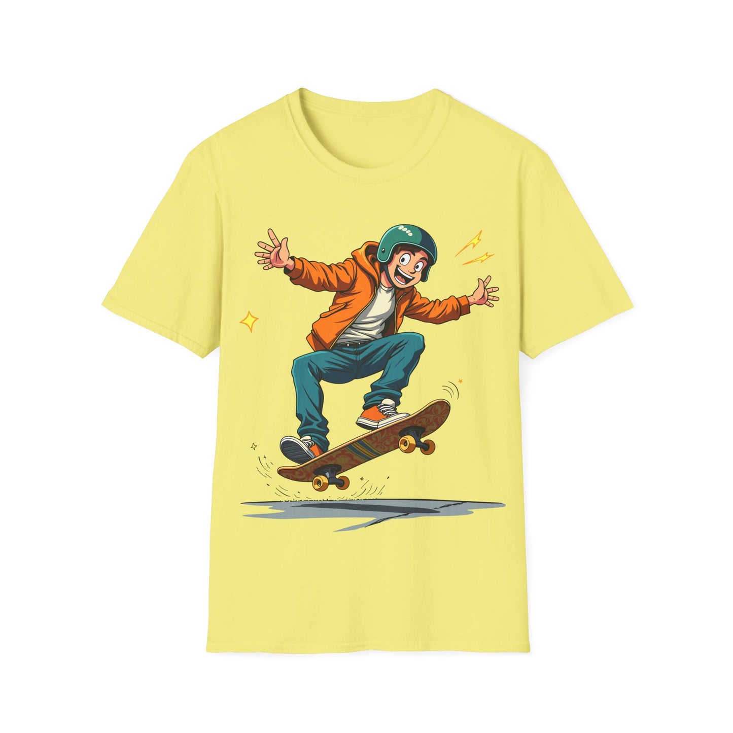 Skateboarder With Orange Hoodie T-Shirt