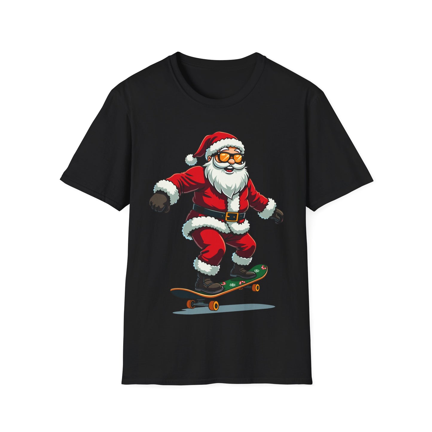 Santa Skateboarding T-Shirt
