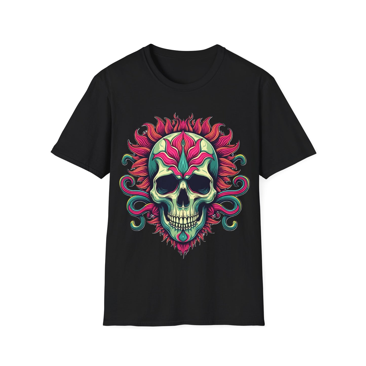 Skull With Flower Petals T-Shirt