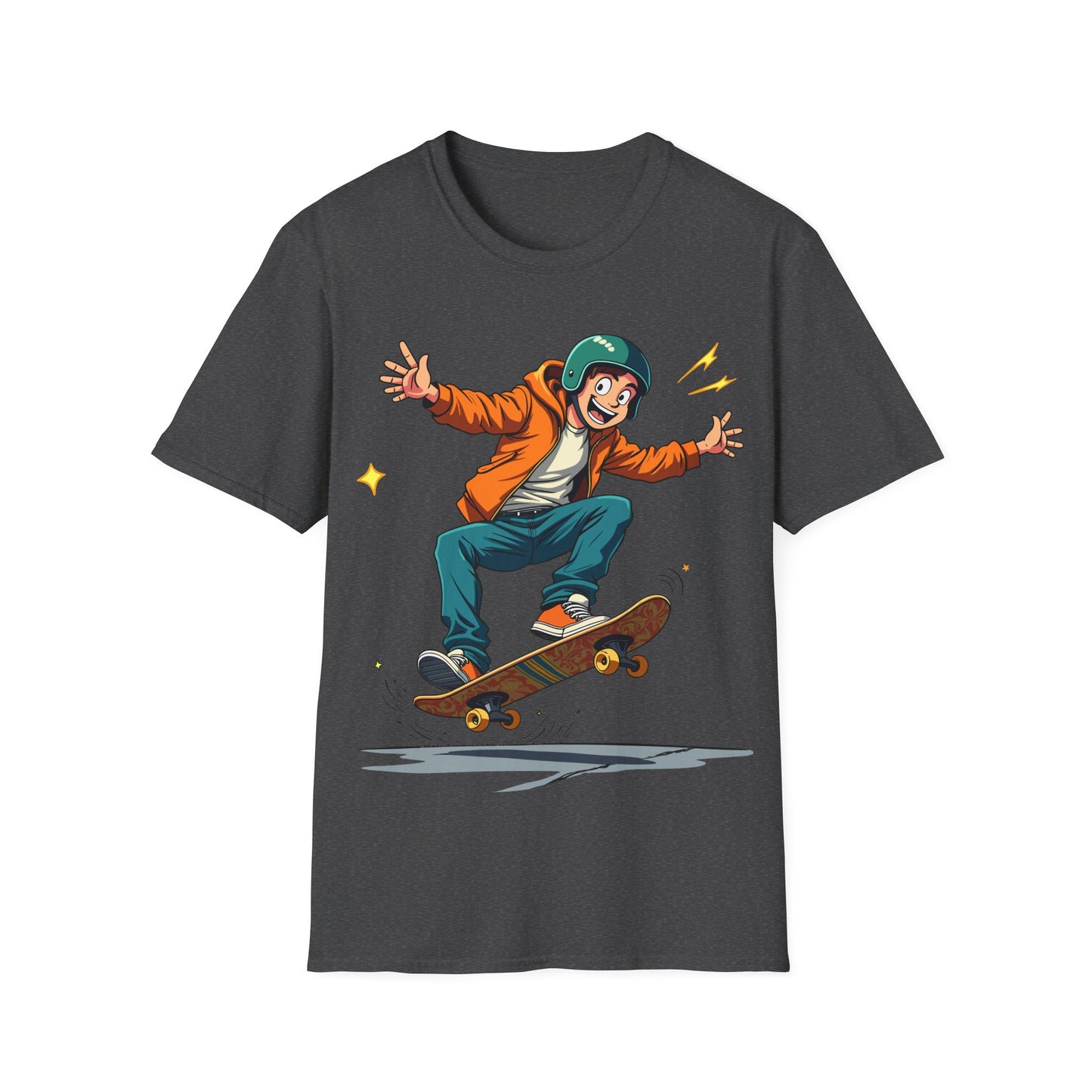 Skateboarder With Orange Hoodie T-Shirt