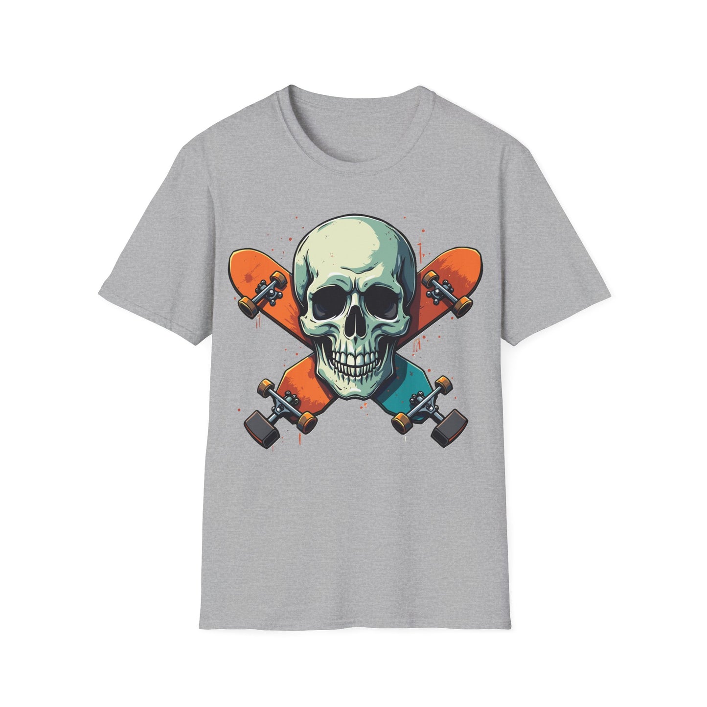 Skull And Crossbones In Orange T-Shirt