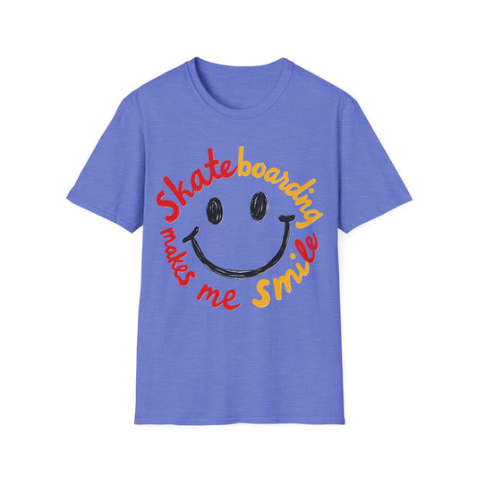 Skateboarding Makes Me Smile Smiley Face T-Shirt