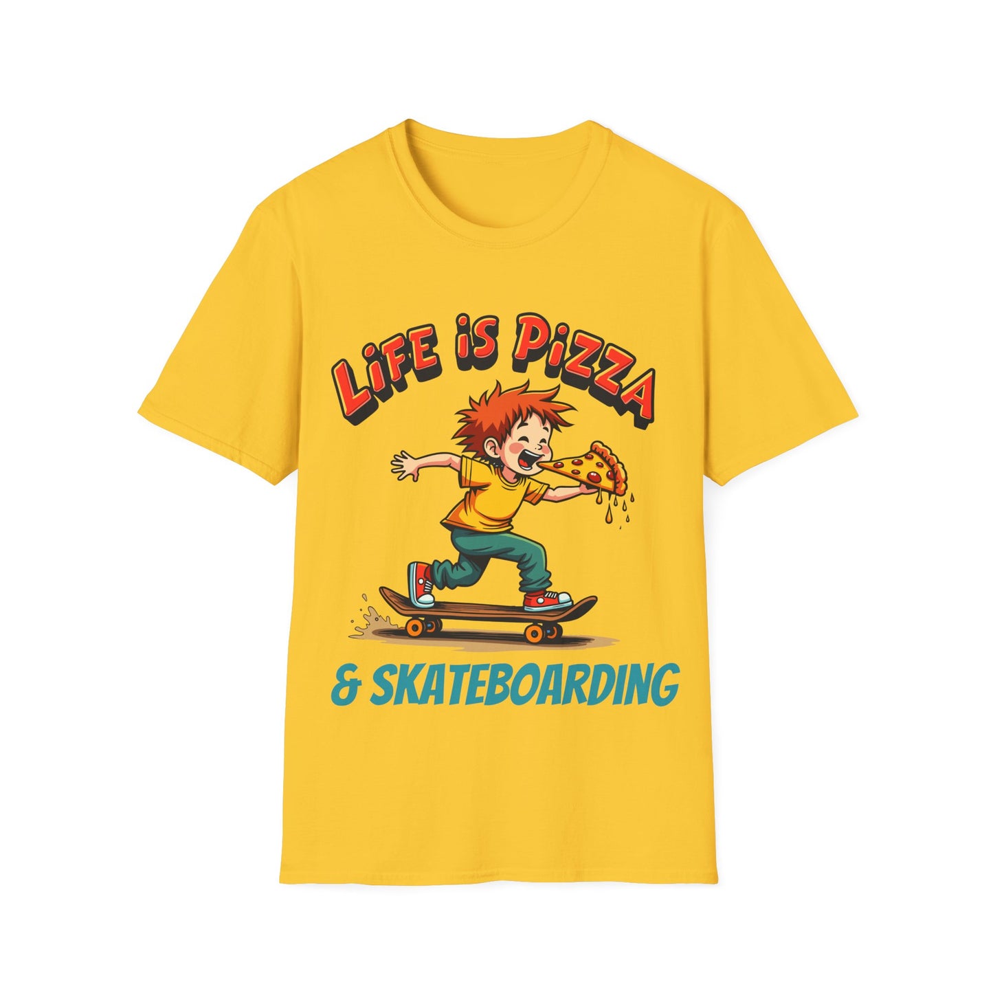 Life Is Pizza & Skateboarding T-Shirt