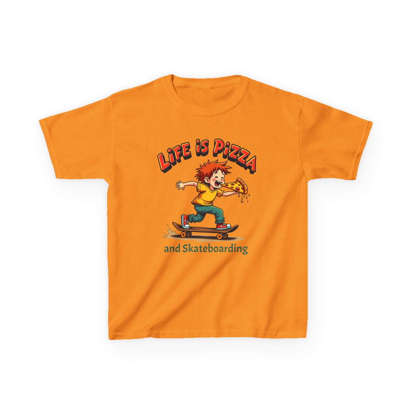 Life Is Pizza and Skateboarding Kid's Tee