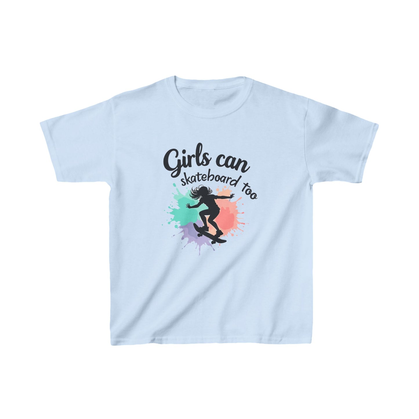 Girls Can Skateboard Too Kid's Tee