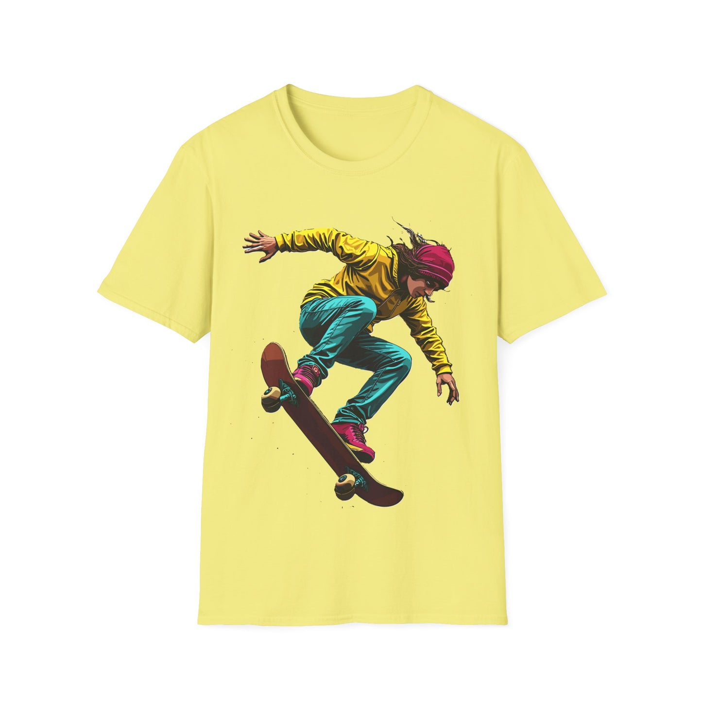 Skater With Yellow Jacket T-Shirt