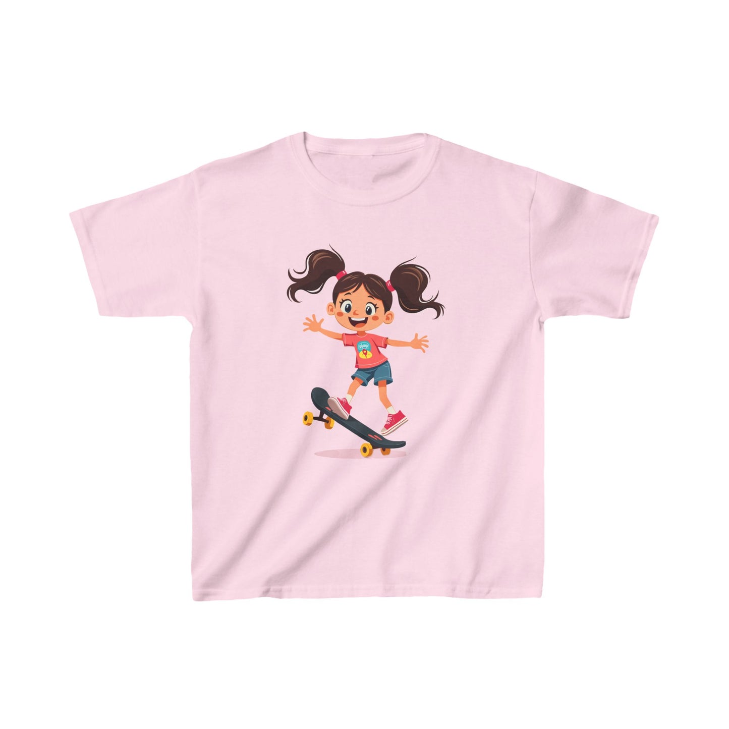 Little Girl Skateboarding Kid's Tee