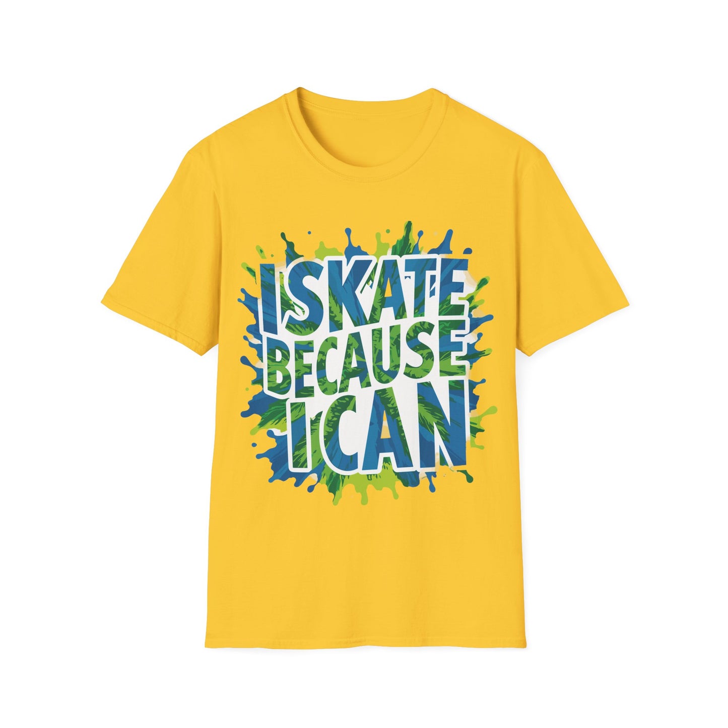 I Skate Because I Can Distressed Look T-Shirt