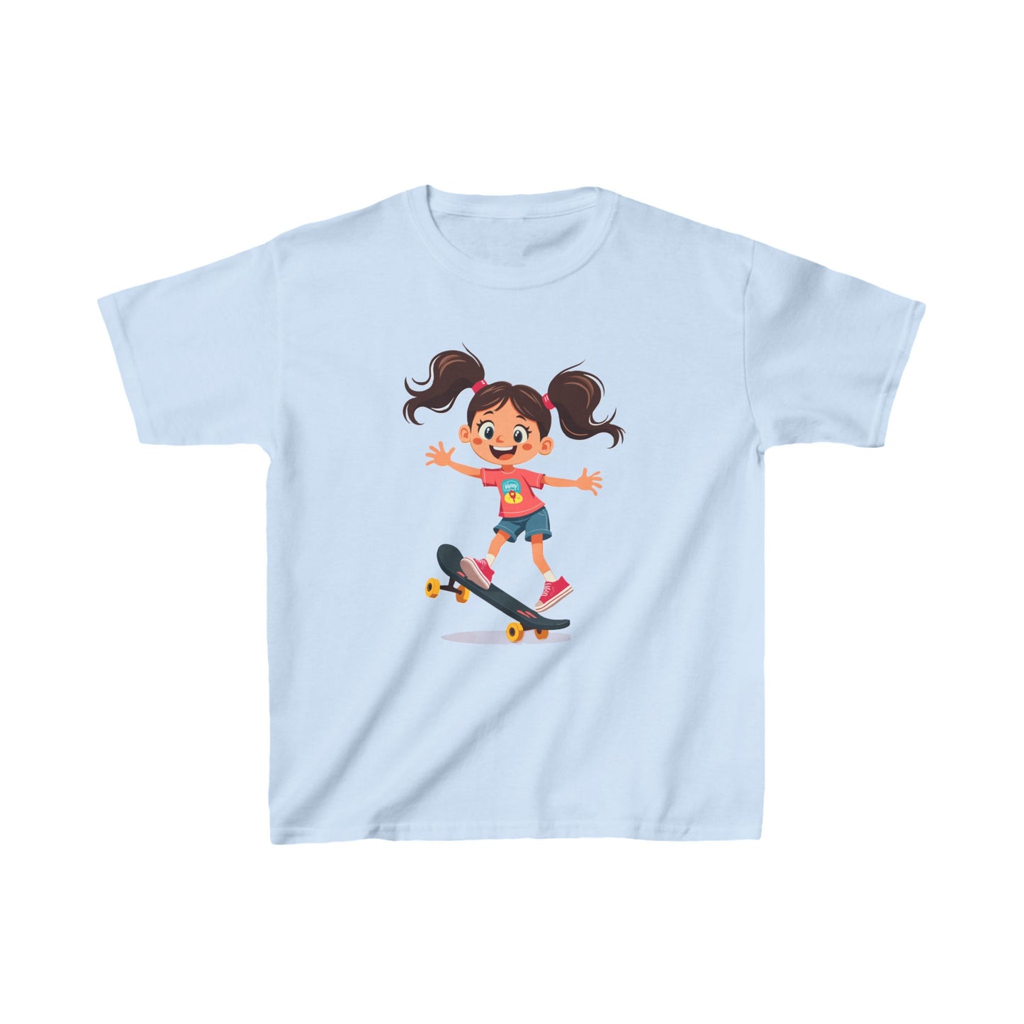 Little Girl Skateboarding Kid's Tee