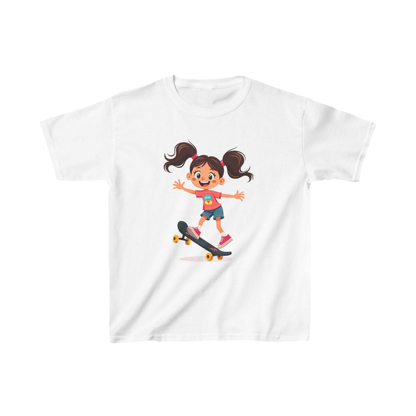 Little Girl Skateboarding Kid's Tee