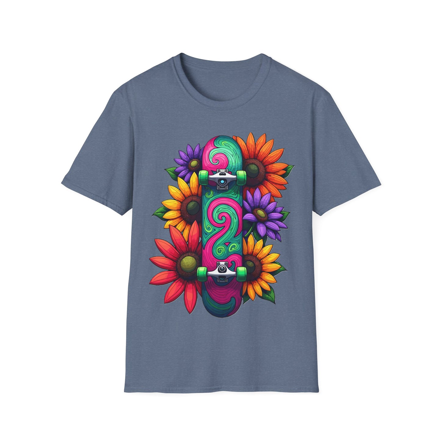 Swirl Deck With Flowers T-Shirt