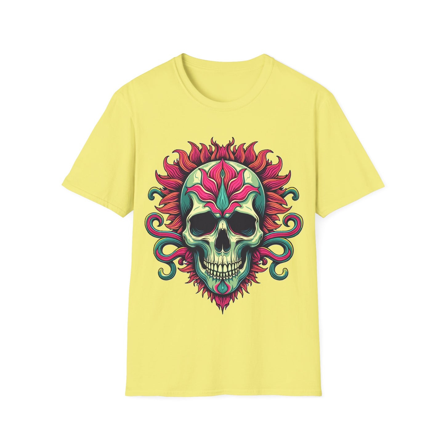 Skull With Flower Petals T-Shirt