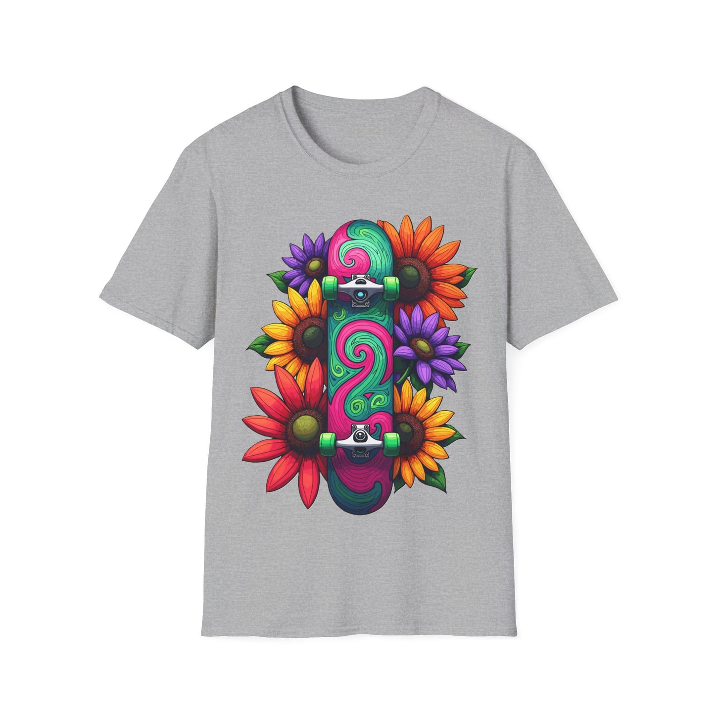 Swirl Deck With Flowers T-Shirt