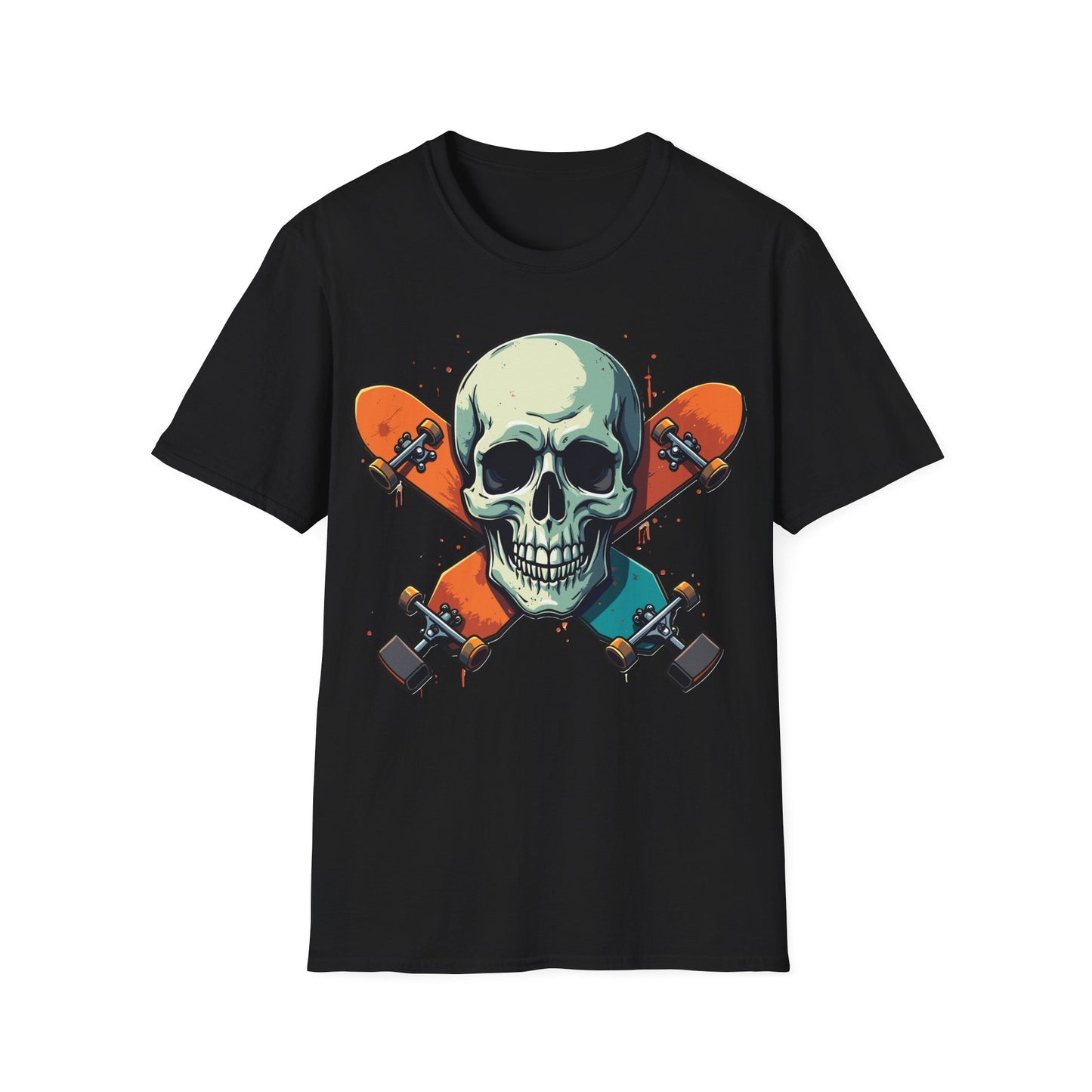 Skull And Crossbones In Orange T-Shirt